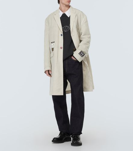 Manteau en laine et lin à rayures et à appliqués - Undercover - Modalova