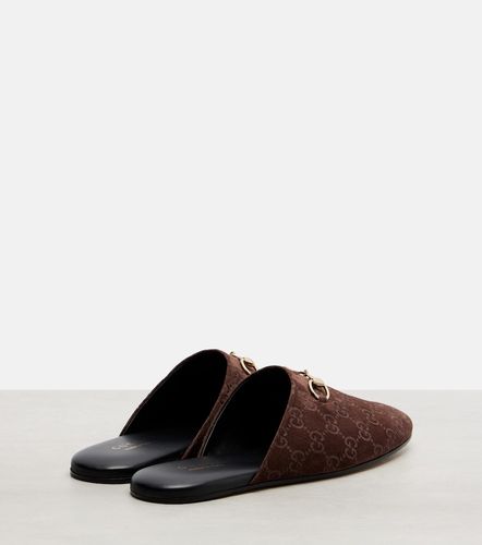 Gucci Mules GG Horsebit en daim - Gucci - Modalova