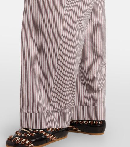 Pantalon ample rayé en coton et soie - Dries Van Noten - Modalova
