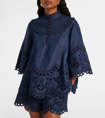 Top Mahon en denim à broderie - Zimmermann - Modalova
