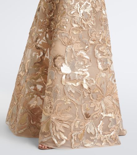 Robe longue en tulle à sequins - Elie Saab - Modalova