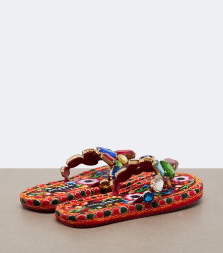 Tongs en cuir à ornements - Dolce&Gabbana - Modalova