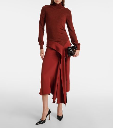 Robe en laine et crêpe à col roulé - Victoria Beckham - Modalova