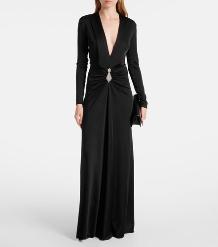 Robe longue en crêpe à ornements - Victoria Beckham - Modalova