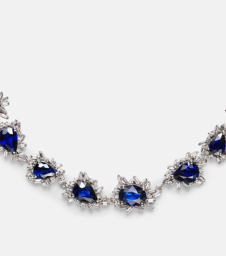 Collier en or blanc 18 ct, saphirs et diamants - Suzanne Kalan - Modalova