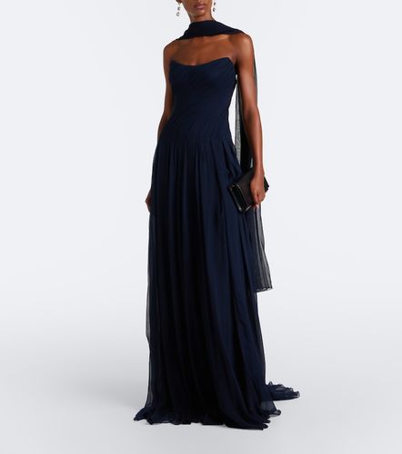 Robe longue bustier en soie - Monique Lhuillier - Modalova