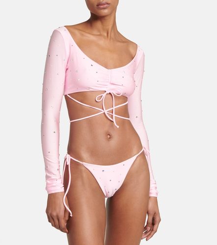Bikini froncé à cristaux - Alessandra Rich - Modalova