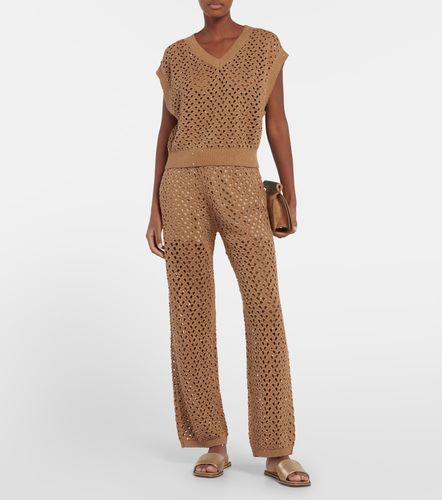 Pantalon en coton, lin et soie - Brunello Cucinelli - Modalova