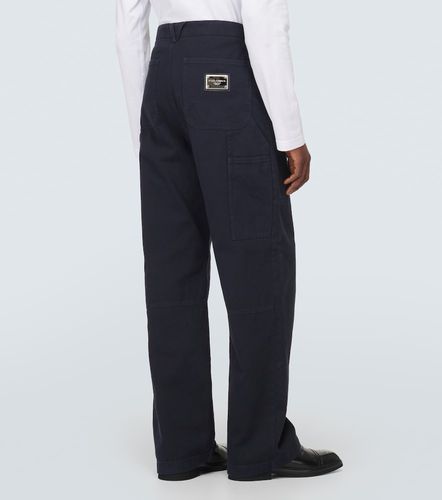 Pantalon droit à taille mi-haute en coton - Dolce&Gabbana - Modalova