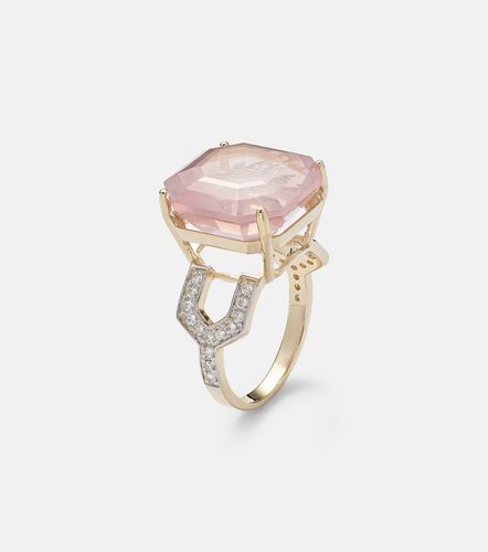 Bague en or 14 ct, topaze et diamants - Mateo - Modalova
