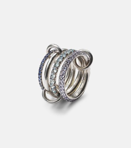 Bague Iris en argent sterling, saphirs, aquamarine et tanzanite - Spinelli Kilcollin - Modalova
