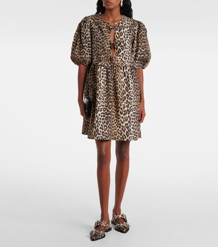 Robe en coton à imprimé léopard - Ganni - Modalova