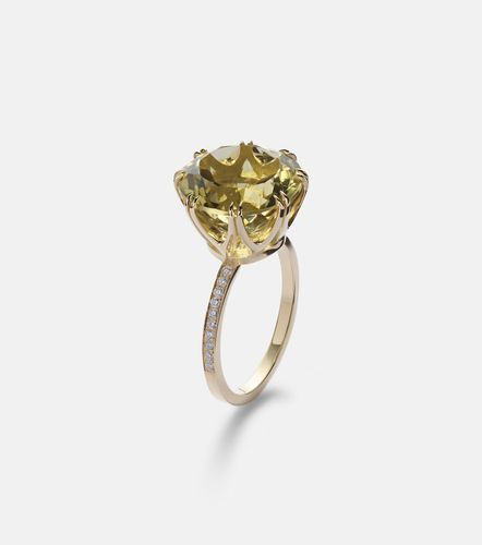 Bague en or 18 ct, topaze et diamants - Ileana Makri - Modalova
