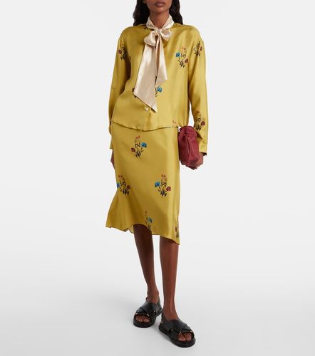 Marni Jupe midi en soie à fleurs - Marni - Modalova