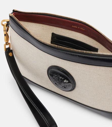 Pochette Rivière en toile à finitions en cuir - Versace - Modalova