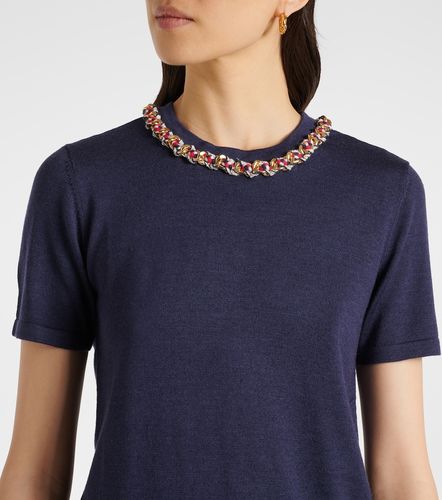 Pull en laine et soie à ornements - Carolina Herrera - Modalova