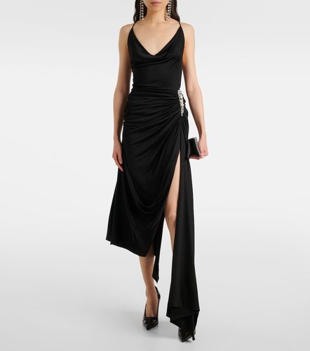 Robe longue asymétrique à cristaux - David Koma - Modalova
