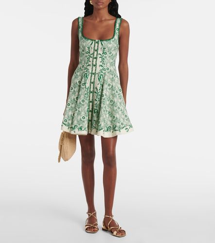 Alémais Robe Olive imprimée en lin et coton - Alemais - Modalova