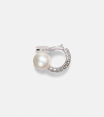 Boucle d'oreille unique en or blanc 18 ct, diamants et perle d'eau douce - Yeprem - Modalova