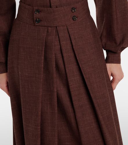 Jupe midi Petra en laine, soie et lin - Loro Piana - Modalova