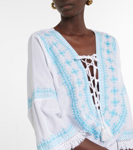 Robe Martina brodée en coton et lin - Melissa Odabash - Modalova