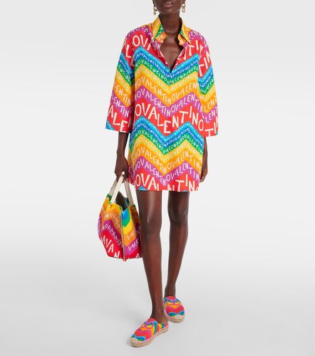 Robe chemise en coton à logo - Valentino - Modalova
