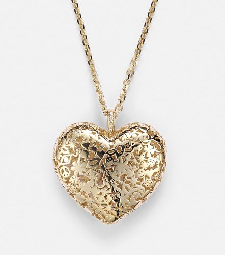 Collier Puffy Icon Wallpaper Heart en or 14 ct et diamants - Sydney Evan - Modalova