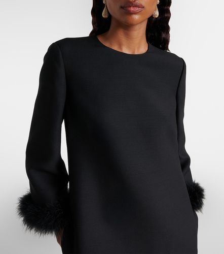 Robe midi en Crêpe Couture à plumes - Valentino - Modalova
