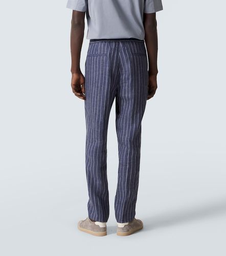 Pantalon droit rayé en lin - Brunello Cucinelli - Modalova
