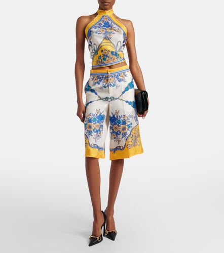 Gucci Bermuda en soie à fleurs - Gucci - Modalova