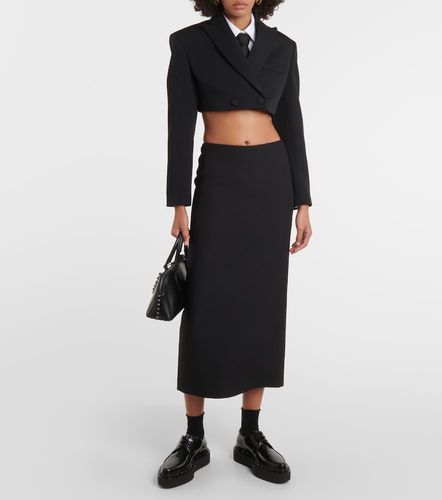Blazer court en laine grisaille - Valentino - Modalova