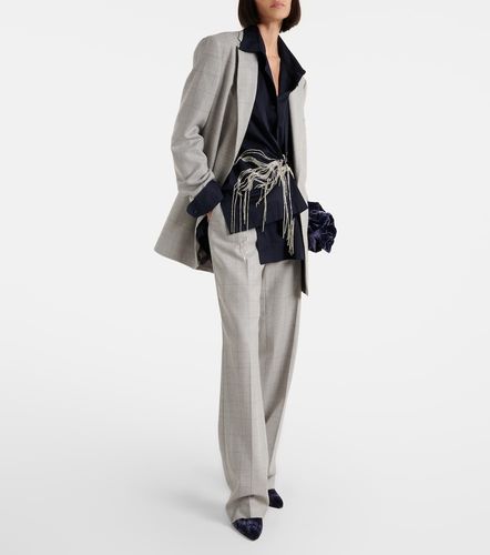 Pantalon droit en laine à carreaux - Dries Van Noten - Modalova