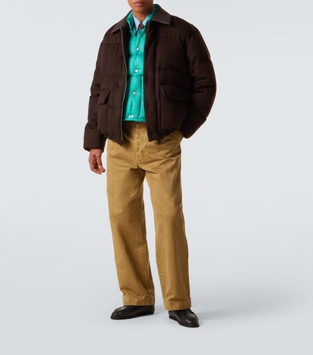 Veste doudoune en laine de chameau et cuir - Auralee - Modalova