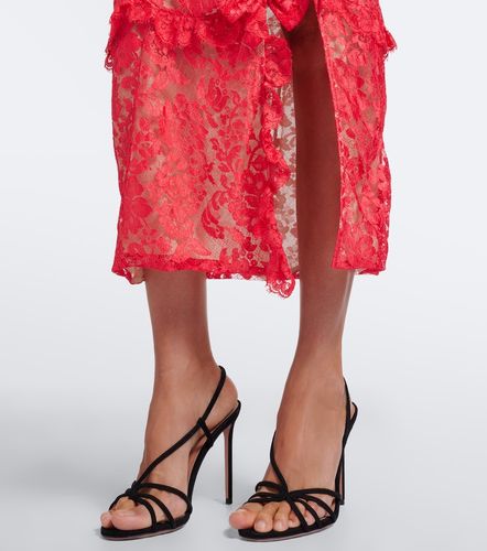 Robe de cocktail en dentelle à volants - Alessandra Rich - Modalova