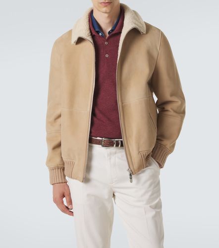 Bomber en daim doublé de shearling - Brunello Cucinelli - Modalova