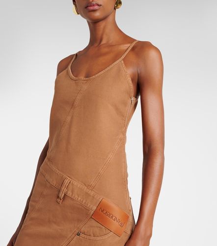 Robe midi asymétrique en coton à logo - JW Anderson - Modalova