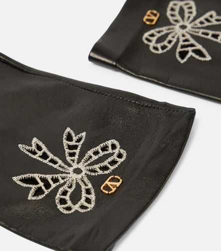 Gants VLogo Signature brodés en cuir - Valentino Garavani - Modalova