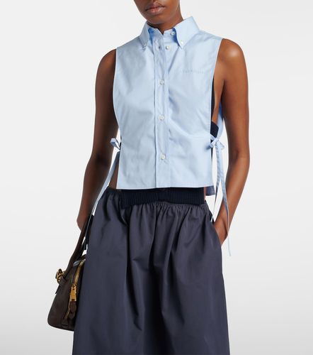 Chemise cropped en popeline de coton à découpes - Miu Miu - Modalova