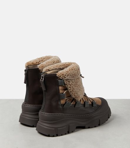 Bottines en daim doublées de peau lainée - Brunello Cucinelli - Modalova