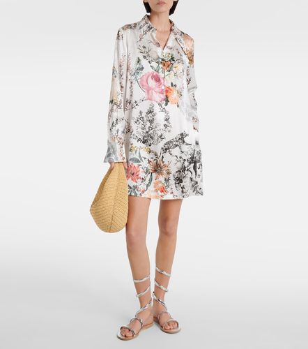 Robe chemise en soie à imprimé floral - Camilla - Modalova