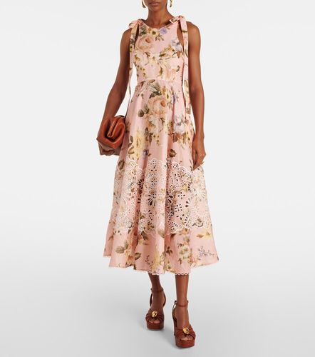 Robe midi Acacia en lin à broderie anglaise - Zimmermann - Modalova