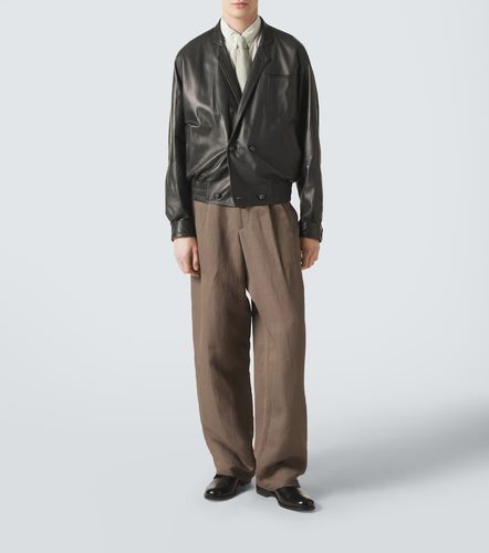 Pantalon droit Archivio en lin mélangé - Giorgio Armani - Modalova