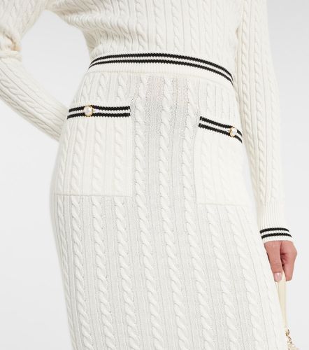 Jupe midi en coton à rayures - Alessandra Rich - Modalova