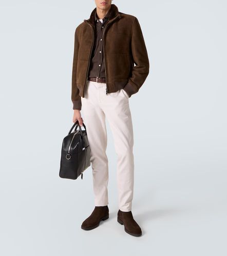 Veste bomber en daim et shearling - Thom Sweeney - Modalova