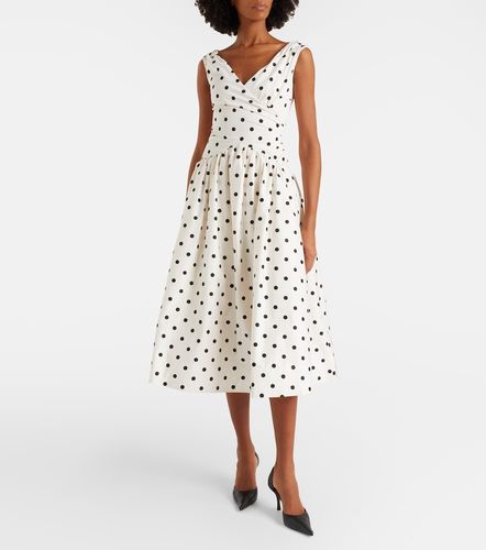 Robe midi en coton à encolure bardot - Self-Portrait - Modalova