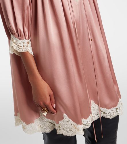 Chloé Robe en satin de soie à dentelle - Chloe - Modalova