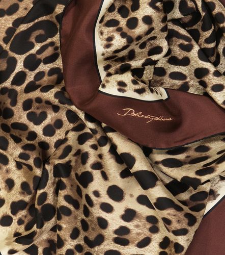 Foulard en soie à motif léopard - Dolce&Gabbana - Modalova