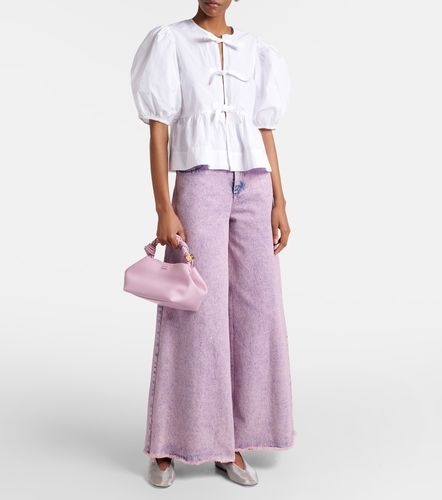 Ganni Blouse en coton à nœud - Ganni - Modalova