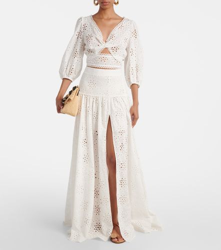 Top raccourci en coton à broderies anglaises - Alexandra Miro - Modalova