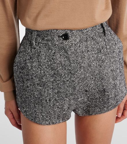 Short à taille haute en laine et coton mélangés - Dolce&Gabbana - Modalova
